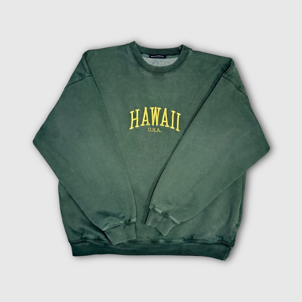 Brandy Melville Erica Hawaii USA Sweatshirt - Women's - XL - Forest Green